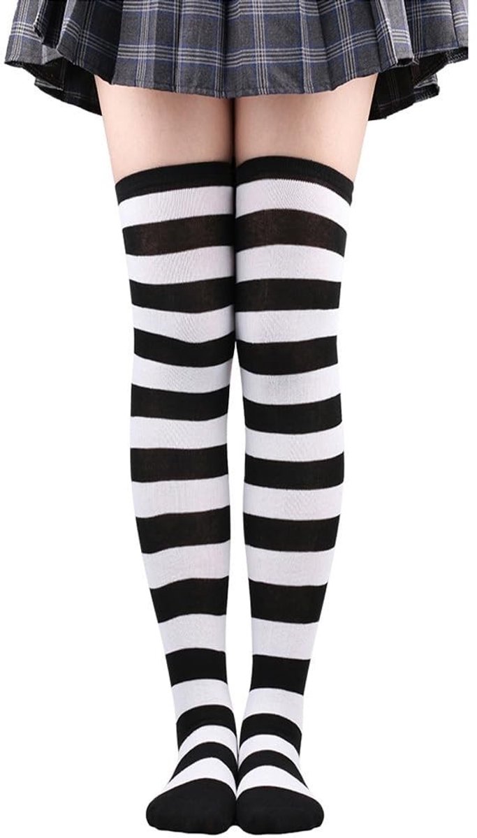 Dailygoods - Gestreepte Kniekousen Dames - Overknee Kousen voor Herfst en Winter