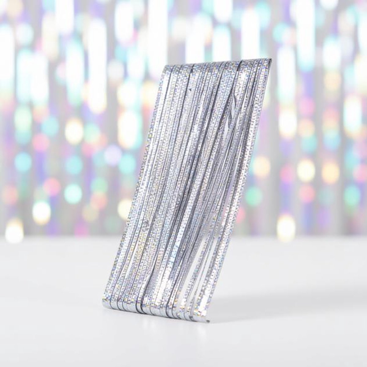 ElleMooi 2 Stuks Zilveren Glittergordijnen, 1x2m Folie Achtergrond Gordijn voor Verjaardag, Bruiloft, Feest - Zilveren Decoratie