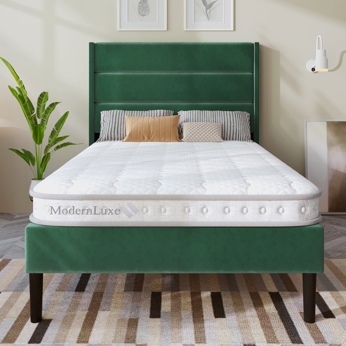 Merax 7-zone pocketverenmatras 90x190x10 cm - hybride matras met koudschuim - ergonomische orthopedische rolmatras Wit