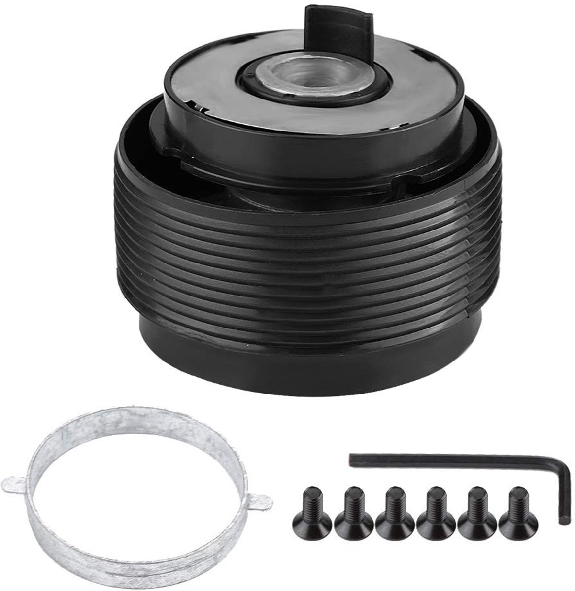 Dailygoods - Stuurnaafadapter - Quick Release - Hoogwaardige kwaliteit - Zwart - Aluminium - Professionele installatie aanbevolen - Geschikt voor auto
