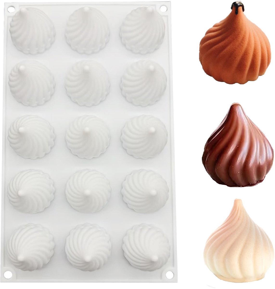 ZEYNOMAX- Bonbonvorm 15 gaten Ø 42 mm - Siliconen Bakvorm - BPA-vrij - Vervormingsbestendig - Geschikt voor Oven/Magnetron - Duurzaam - Chocoladevorm