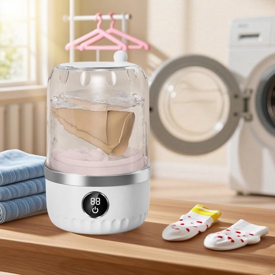 Mini Wasmachine - Compact Wassen - Kleine Was - Stille Werking - 1 Liter - Wit van MINI — afbeelding 4