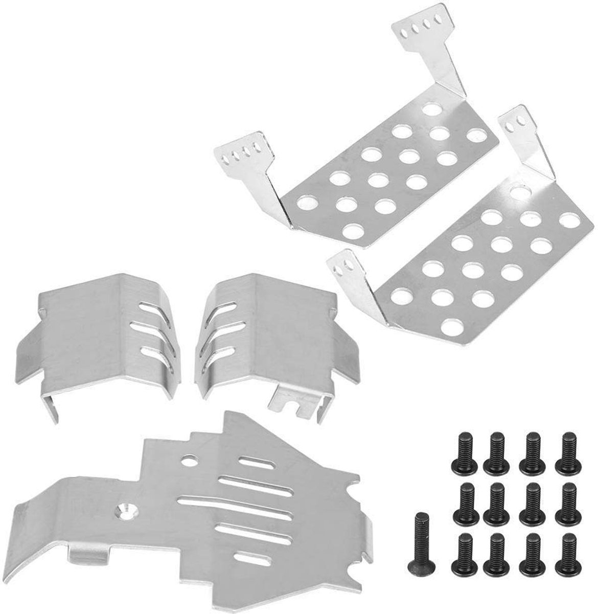 Dailygoods- Motorbeschermplaat Versterking - Roestvrij Stalen Frame - 5 Stuks - Vervanging voor 4 82056 4 RC Auto - Modern Design - Duurzaam Materiaal - Framebescherming
