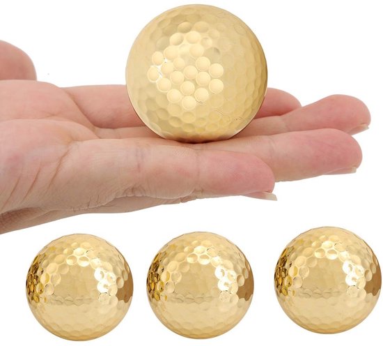 JHUBERS- Golfballen Verguld 4 Stuks - Dubbellaags - Hoge Zichtbaarheid - Duurzaam - Lichtgewicht - Geschikt voor Training - Golfball van Jhubers — afbeelding 5