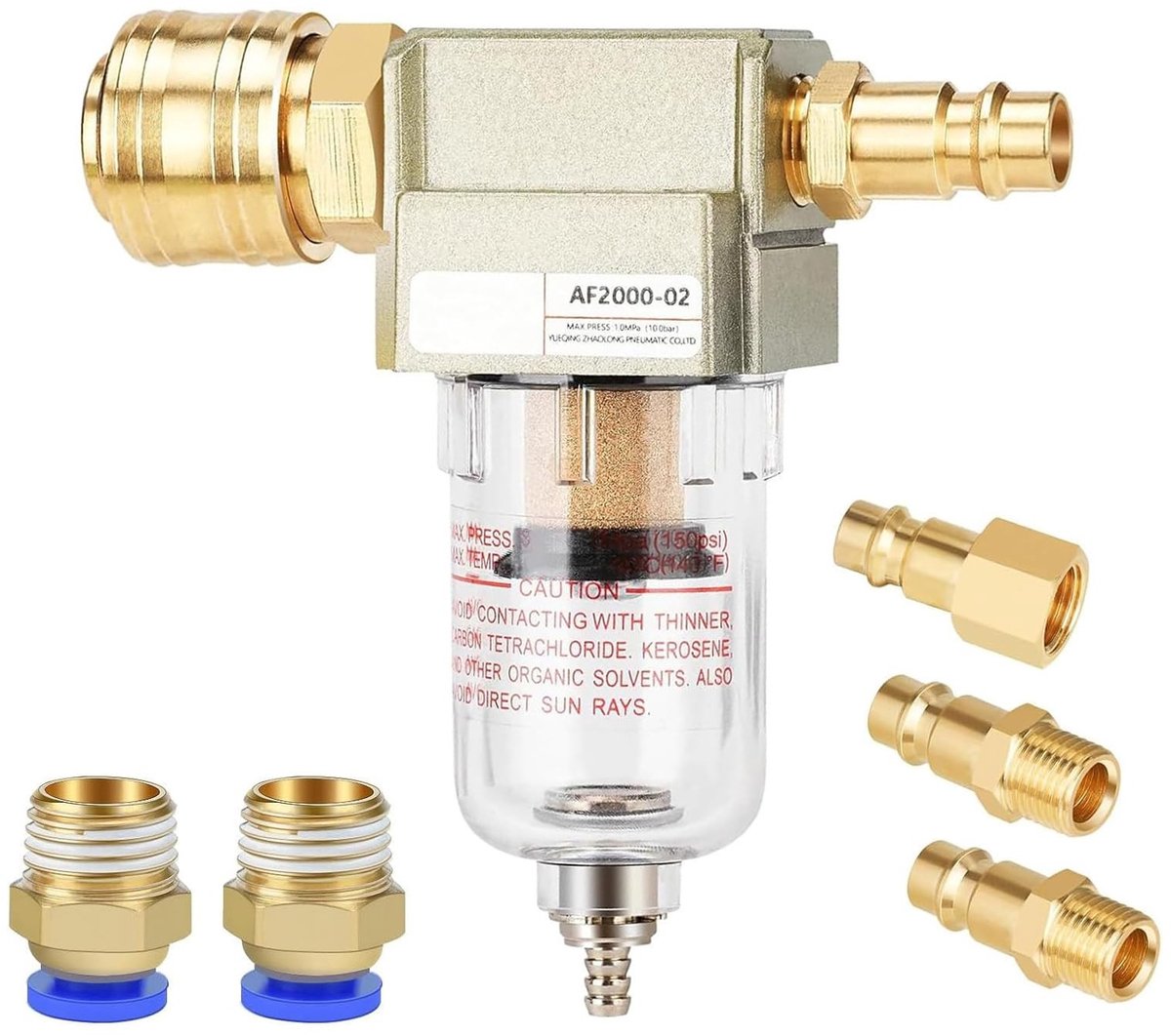 Dailygoods- Luchtfilter Waterseparator - 1/4 inch Aansluiting - Robuuste Metalen Behuizing