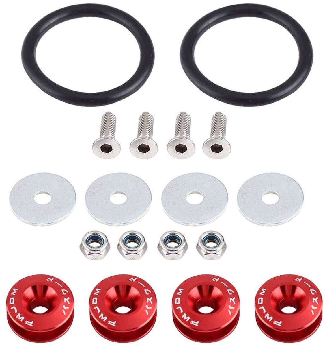 Dailygoods- Sluitring Aluminiumlegering - Bevestigingsset - Motorruimte - Schroef - O-ring - Eenvoudige installatie - Set van 4 stuks
