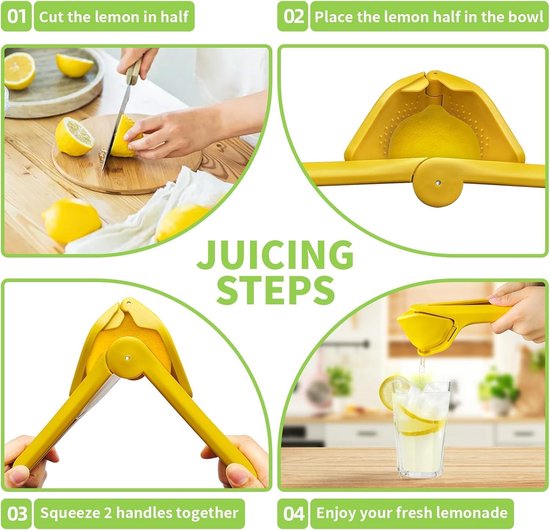 Citroenpers - Limoenpers - Handcitruspers - Citruspers - Limoenknijper - Handmatige Citroenpers - Citroenknijper - Lemon squeezer - Citrusknijper - Fruitpers - Sinaasappelpers - Citruspersen met hendel - Voor limoen, citrus, sinaasappel te knijpen van Merkloos — afbeelding 5