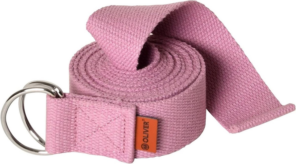 Yoga riem - Oefenband fitness - Houdingen verdiepen - Met D-ringen - 250 cm - Orchidee