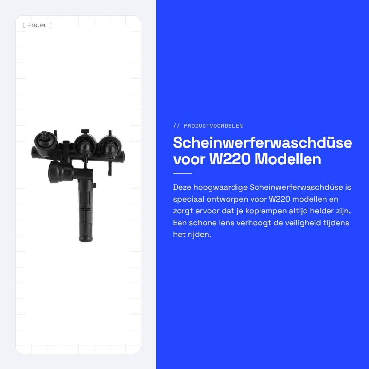 Dailygoods- Waschdüse voor Scheinwerfer - Hoogwaardige ABS - Geschikt voor W220 S430 S500 S600 S55AMG - Duurzaam - Eenvoudig te installeren - Betrouwbaar en veilig - Koplampreinigingsdüse