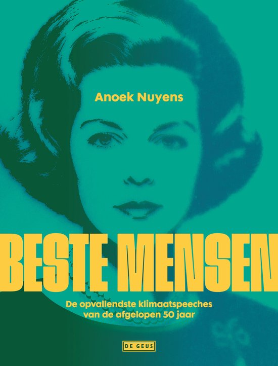 Boekcover met close-up van een vrouw met donker haar, tekst "Beste Mensen" in geel.