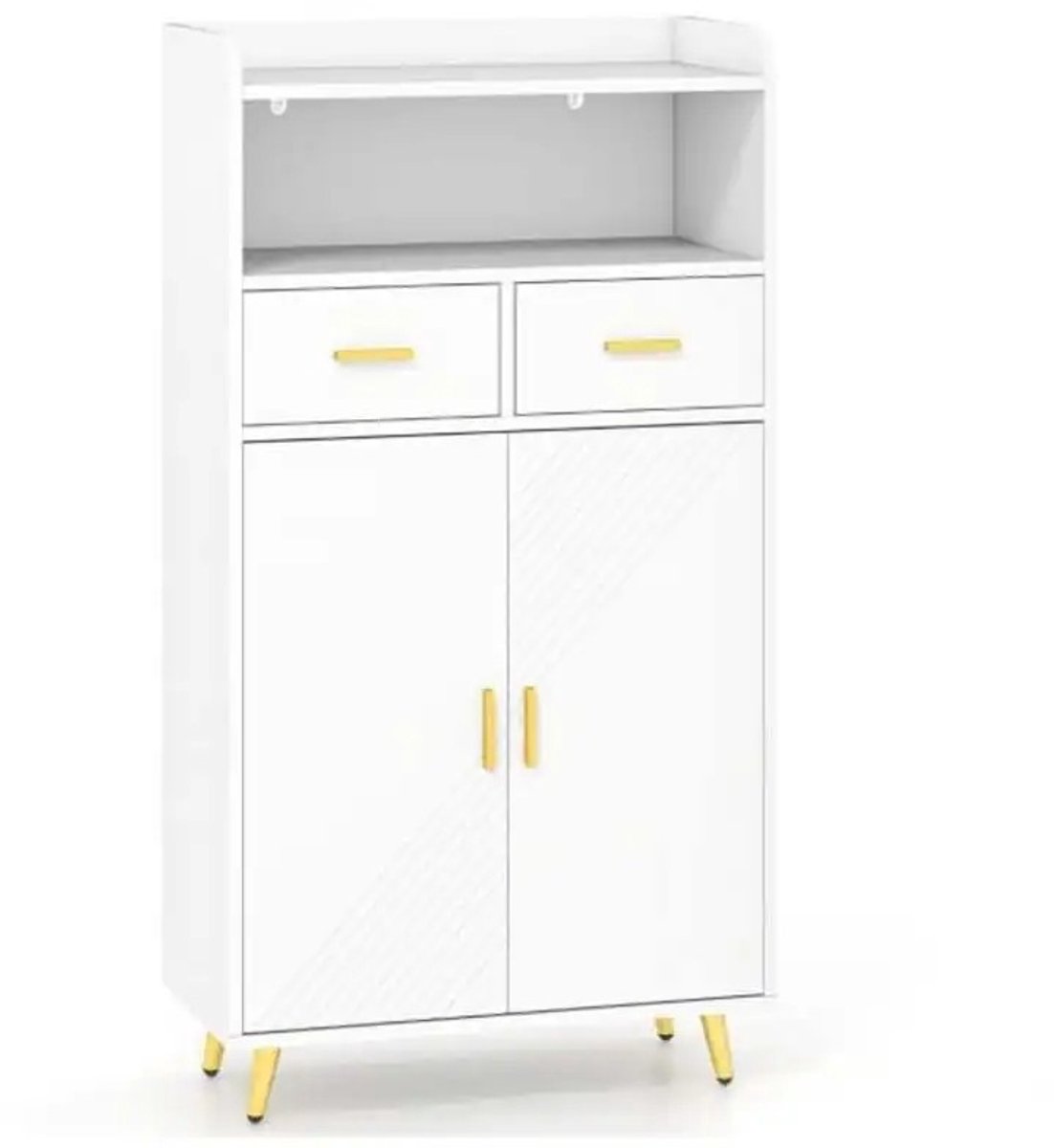 Dailygoods Opbergkast met 2 laden en 2 deuren-wit