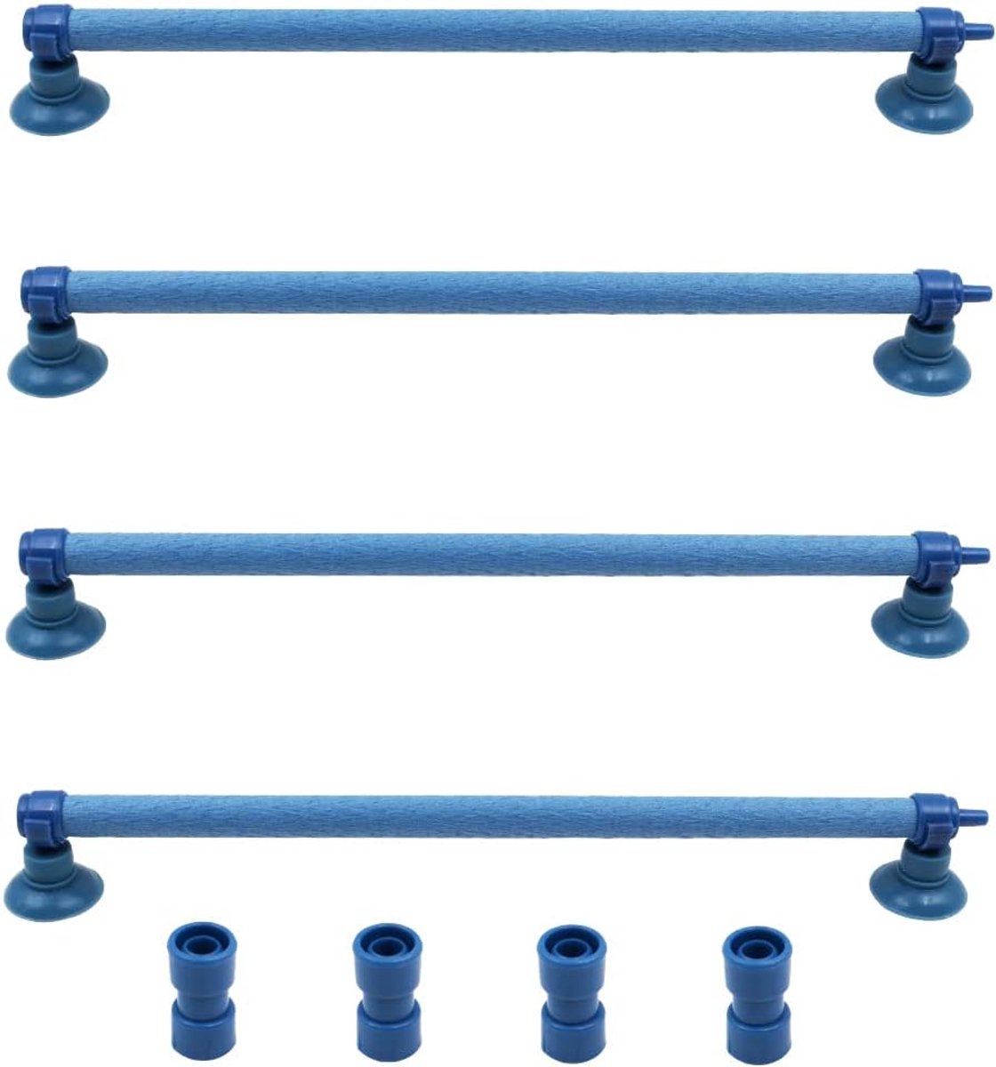 Aquarium Luchtsteen - Zuurstof Diffuser - Water Beluchting - Uniforme Bellen - 4 Stuks 10 Inch - Zwart