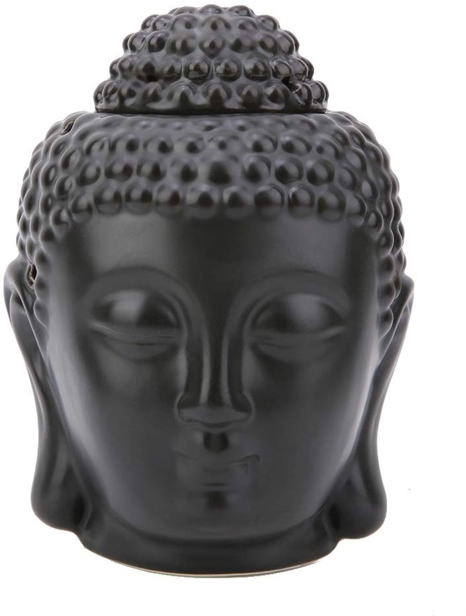 Dailygoods- Oliebrander Keramisch Boeddha Hoofd - Aromabrander - Wierook Diffuser - Kaarsh