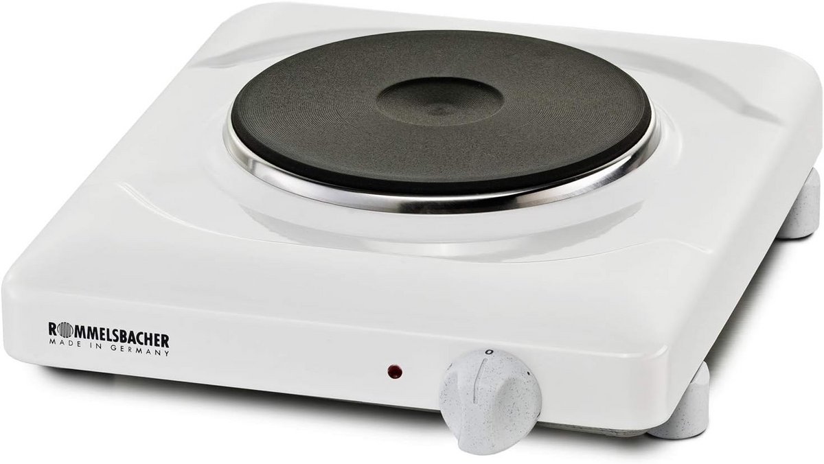 Elektrisch Kookplaat - Mobiele Kookplaat - Extra Kookruimte - Gietijzeren Plaat - 180 mm - Wit