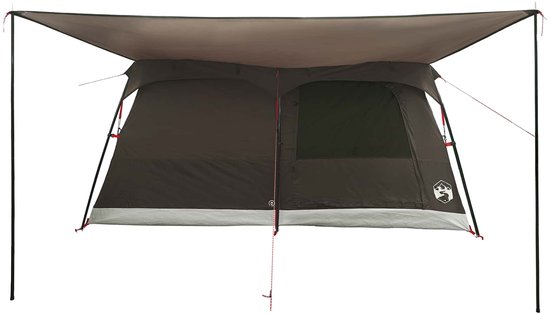 vidaXL - Familietent - 14-persoons - Bruin - Grijs - Polyester - en - Staal van Vidaxl — afbeelding 3