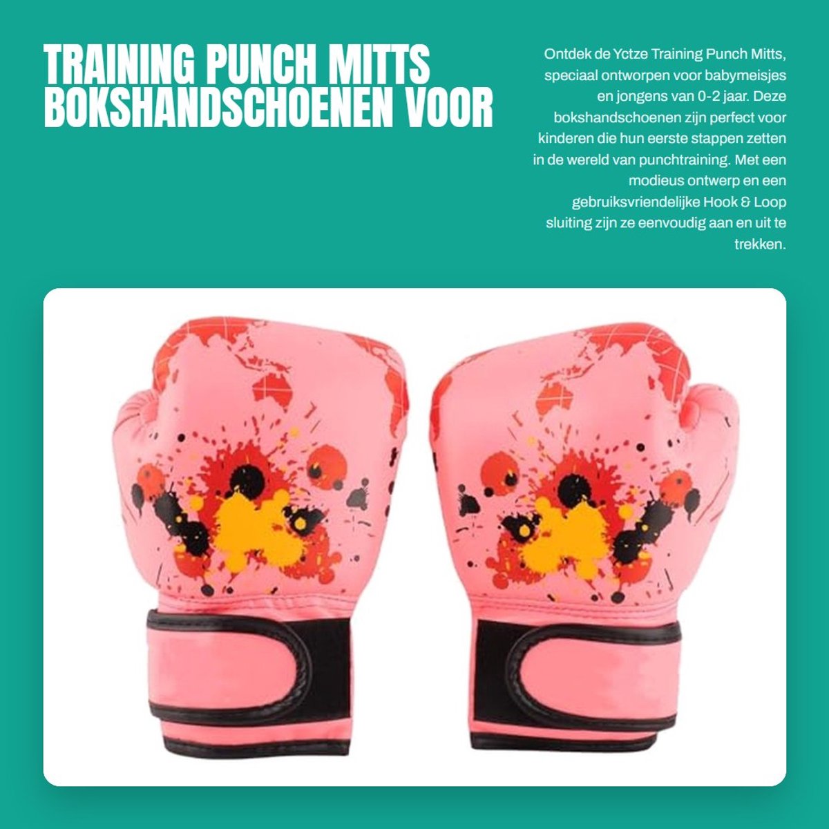 Dailygoods- Bokshandschoenen Kinderen 2-11 Jaar - Punch Mitts - PU-leer - Ademend - Robuust - Hook & Loop Ontwerp