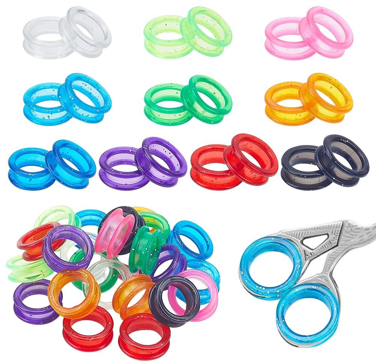 Dailygoods- Vingerring 30 Stuks - Siliconen Duiminzetstuk - Huisdierverzorging - Professionele Kappers - Beschermring - Lichtgewicht 26 x 9 mm - Vingerbescherming