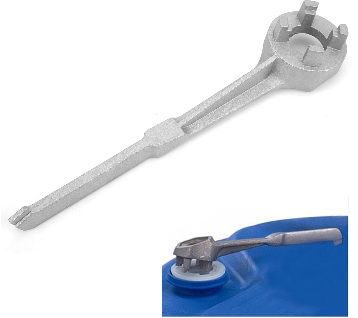 Dailygoods- Barrel Wrench - Aluminium Sleutel - Geschikt voor 10/15/20/30/55 Gallon Vaten - Roestvrij - Schokbestendig - Eenvoudig in Gebruik - 25 cm Lengte - Oliebarrel Sleutel