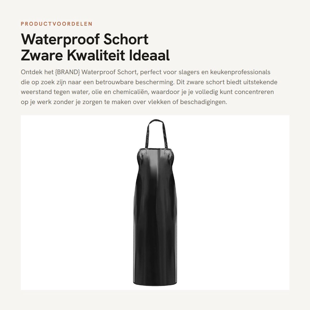 Dailygoods- Schort Waterdicht - Lange Werkschort - Zwart PVC - Duurzaam PU - Lichtgewicht - 110 x 61,5 cm