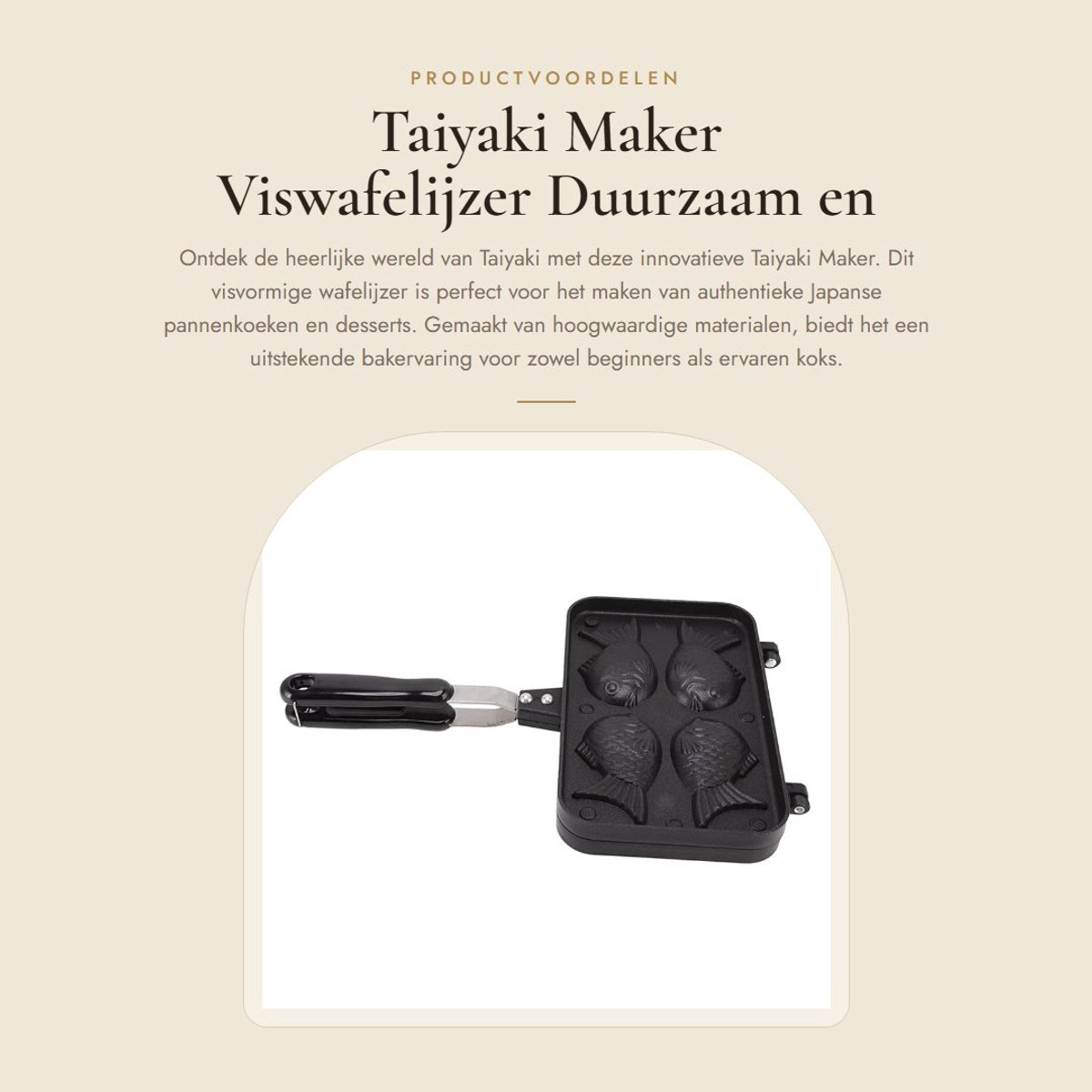 Dailygoods- Taiyaki Bakvorm - Dubbele Bakvorm - Antiaanbaklaag - Hoogwaardige Materialen - Anti-verbrandingshandvat - Duurzaam en Slijtvast - Wafelmaker