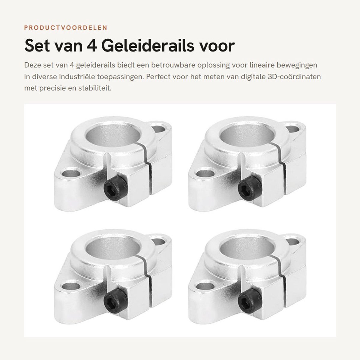 Dailygoods- Geleiderail 4 Stuks - Lineaire Geleiding - Geschikt voor PRECISTI SHF16 - Industriële Versterking - Eenvoudige Installatie - Sterke Opslagcapaciteit - Lineaire Rail