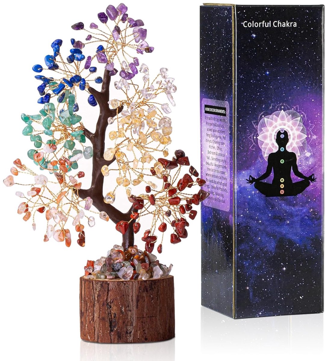 Dailygoods- Amethist Boom - Levensboom Decoratie - Geldboom - Bureaudecoratie - Spirituele Feng Shui - Chakra Kristal Decoratie - Kristallen Boom