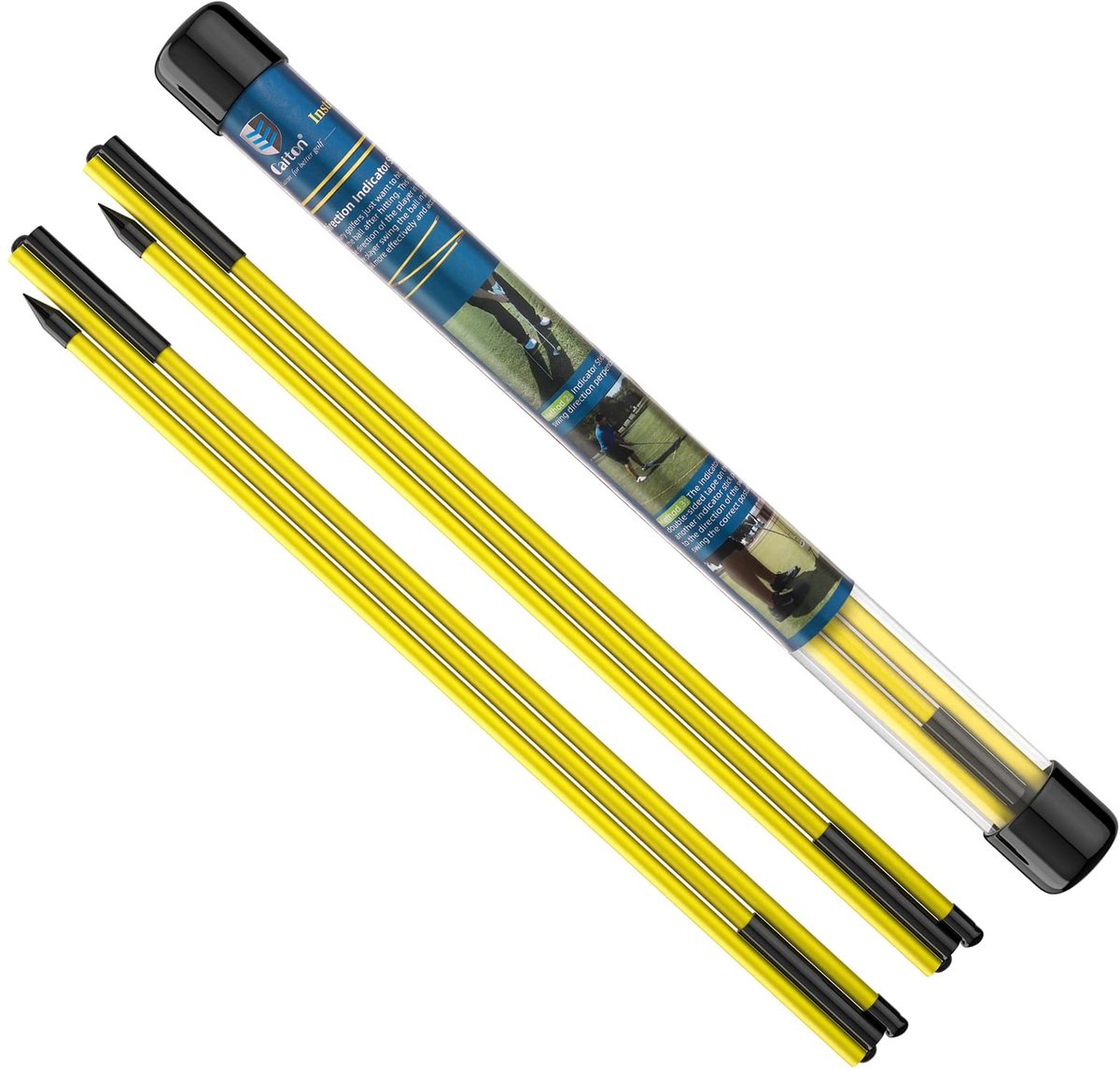 Dailygoods- Uitlijnstokken set van 2 - Inklapbare Trainingshulpmiddelen - Lichtgewicht Glasvezel - 122 cm Lengte - Verbeter Swinguitlijning - Inclusief Opbergkoker - Golfstokken