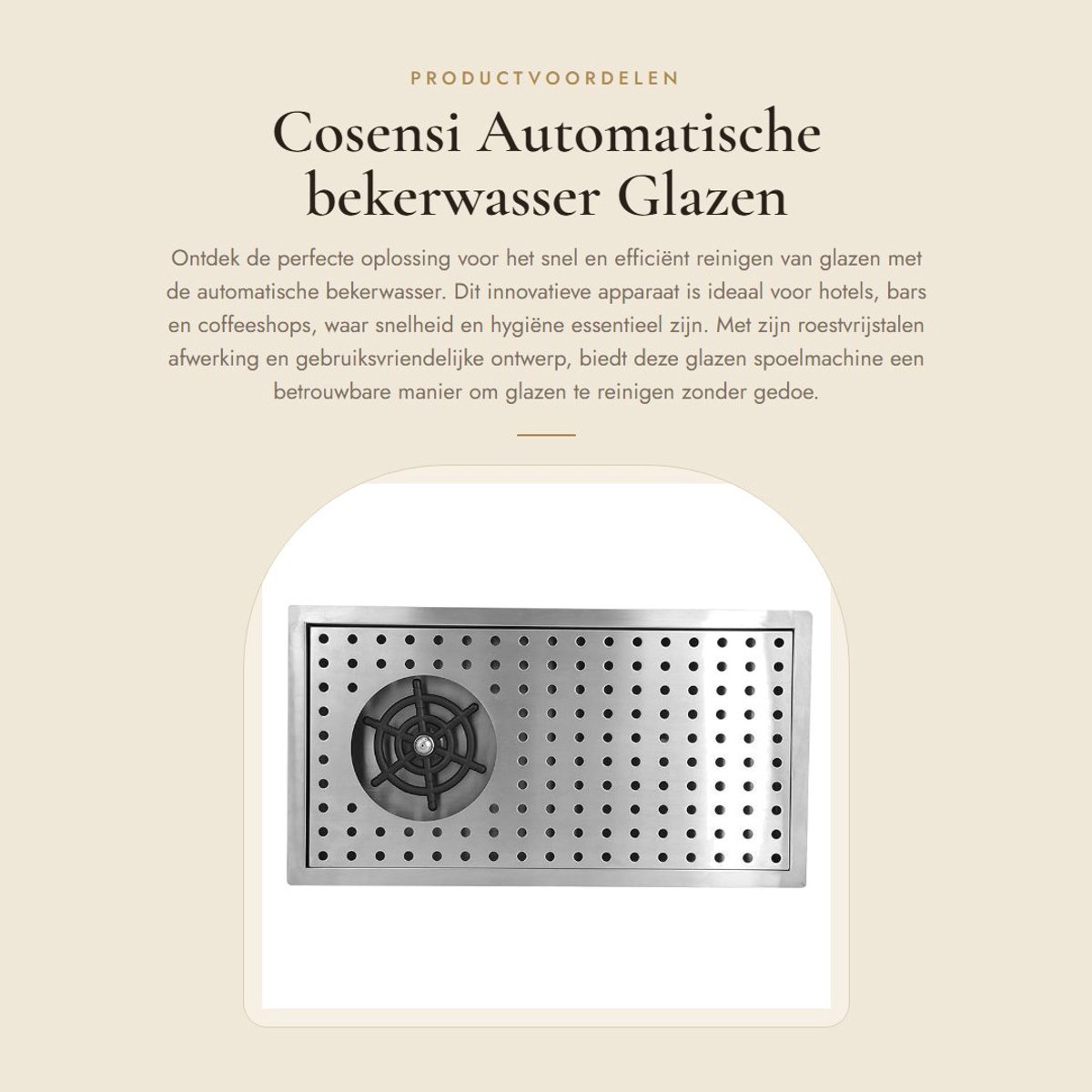 Dailygoods- Bekerwasser Automatisch - Roestvrij Staal - Glazen Spoelmachine - Handige Bekerwasser - Voor Hotel/Bar/Coffeeshop - Eenvoudig Aansluiten op Waterleiding - Kopjeswasser