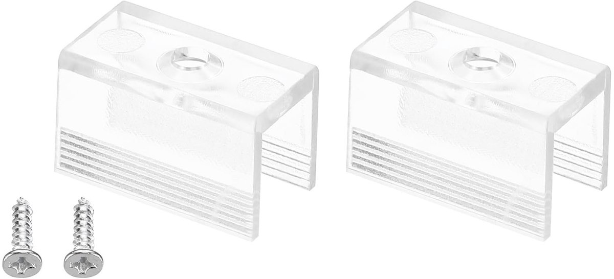 Dailygoods- Lichtclips 100 stuks - Montagebeugels - Bevestigingsklemmen - Voor 6 mm LED-strip - Hittebestendig - Kunststof, lichtgewicht - Beugels