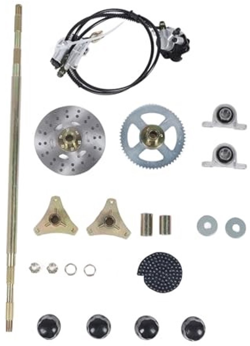 Dailygoods- Sprocket Set - 29 Inch Achteras - Geschikt voor 50cc/70cc/90cc ATV Quads - Inclusief 428 Ketting - Remschijf/Caliper - Hoogwaardige Metaal Materialen - Go-kart Onderdelen