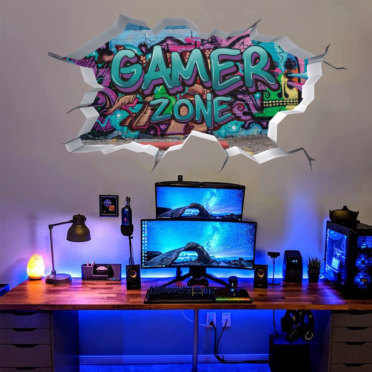 Dailygoods- Muursticker 3D videogame - Muurdecoratie kinderkamer - Muurdecoratie jongens - Gaming wandafbeelding - Muurdecoratie slaapkamer - Kwaliteit en service