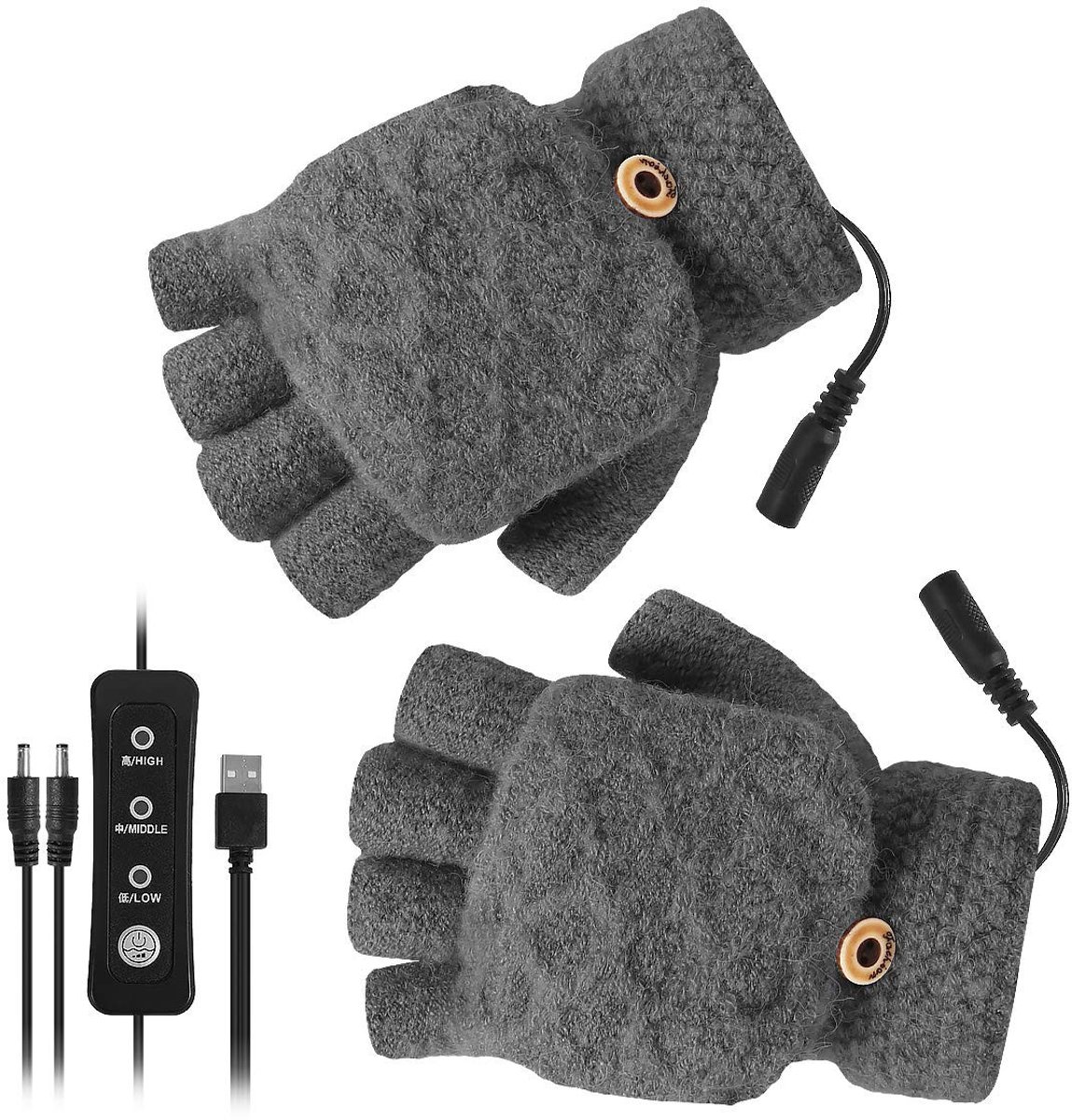 Dailygoods - USB Verwarmde Handschoenen - Winter Handwarmers - Comfortabel en Warm - Unisex - Vingerloze Handschoenen voor Laptop en Gaming