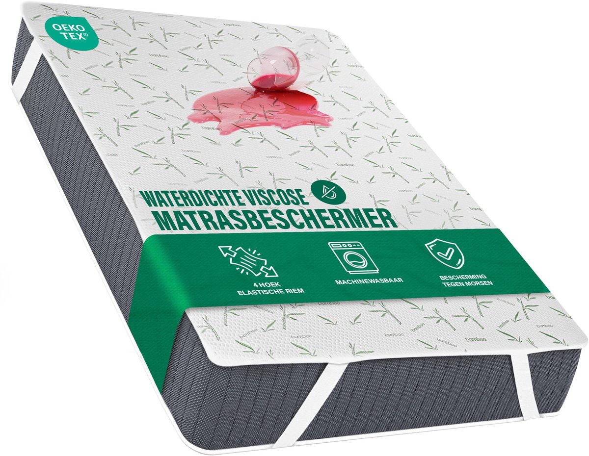 Dailygoods- Matrasbeschermer Waterdicht - Bamboe Viscose - 180x200 - Ademend - 4 Elastische Hoeken - Oeko-Tex Gecertificeerd - Matrasovertrek