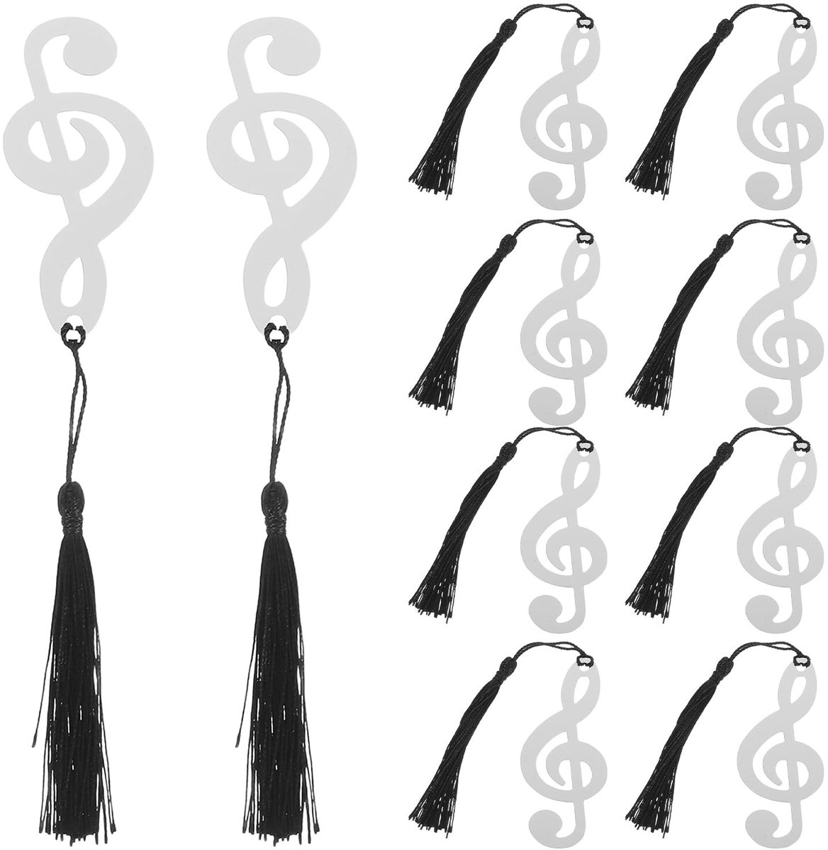 Dailygoods- Bladwijzer Roestvrij Staal - Muzikale Noot - Zwarte Kwast - Afstudeergeschenk - Uniek Design - Perfect voor Boeken - Boekenlegger