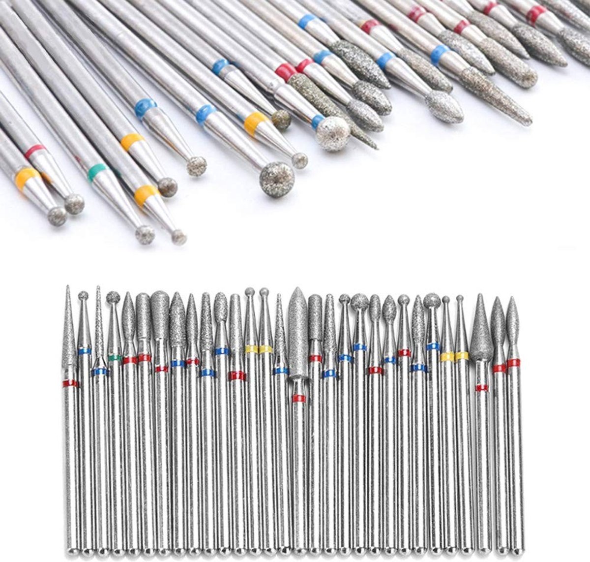 Dailygoods- Nagelboor 30 Stuks - Professionele Nagelfrees - Roestvrij Staal - Voor Manicure/Pedicure - Geschikt voor Schoonheidssalons - Lange Levensduur
