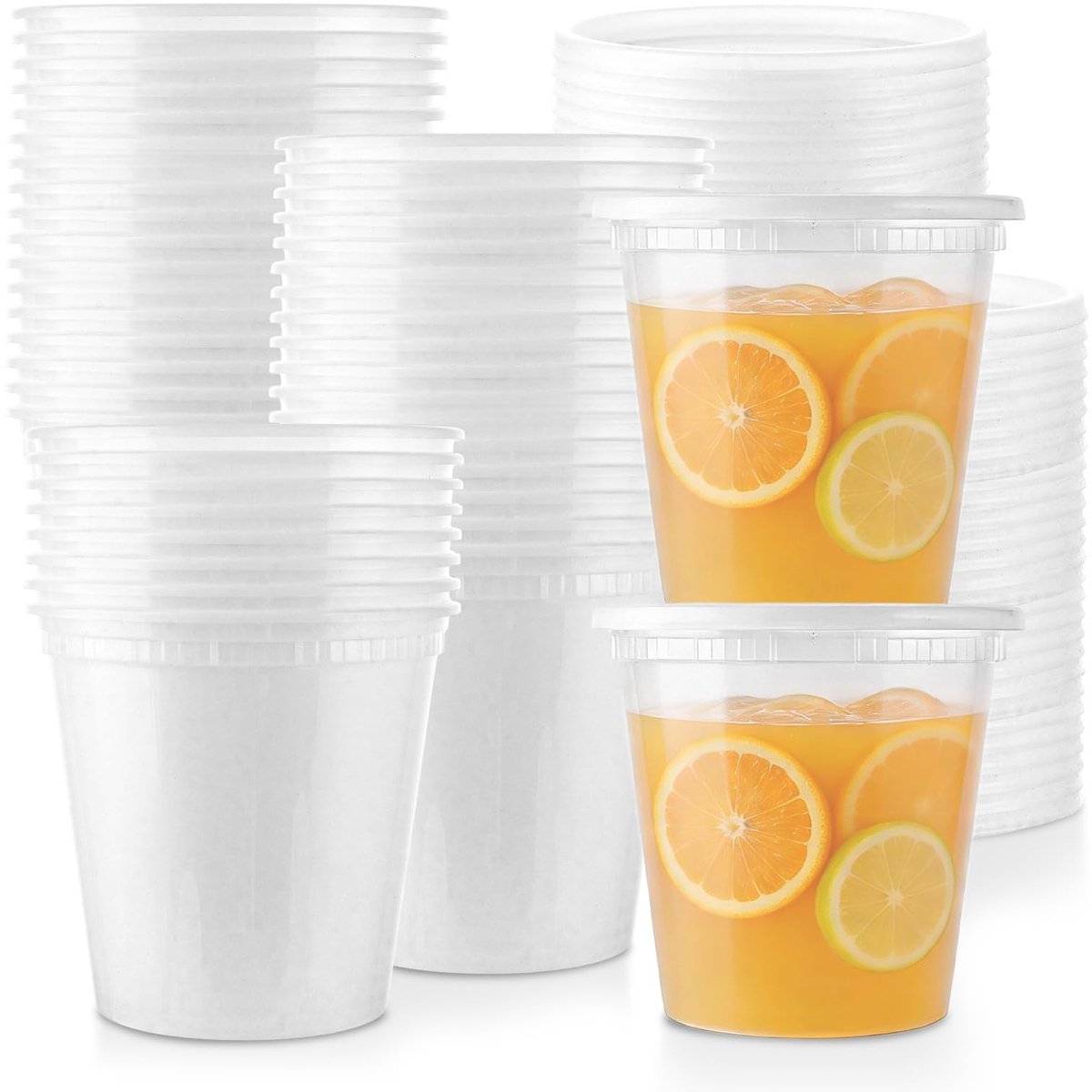 Dailygoods- Kunststof Containers 720 ml - Herbruikbare Plastic Bekers - Lekvrij - Opbergdozen - 40 Stuks - Transparant