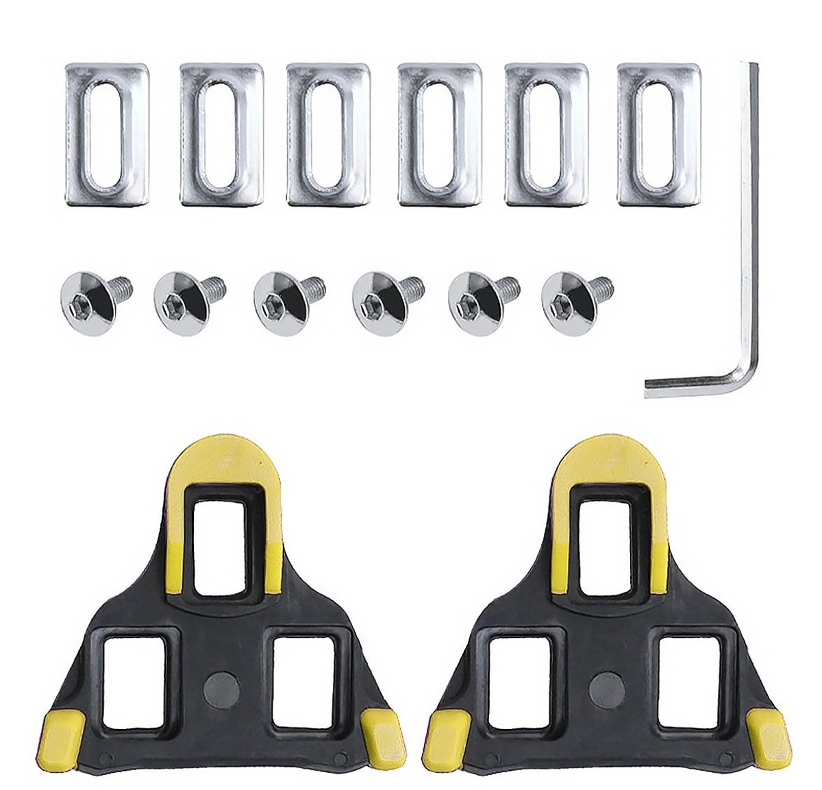 Dailygoods- Fietspedaalschoenplaatjes - Compatibel met Shimano SPD - Kunststof - 2 Stuks - Inclusief Bout en Ringinzetstukken - Lichtgewicht 110 g - Schoenplaatjes
