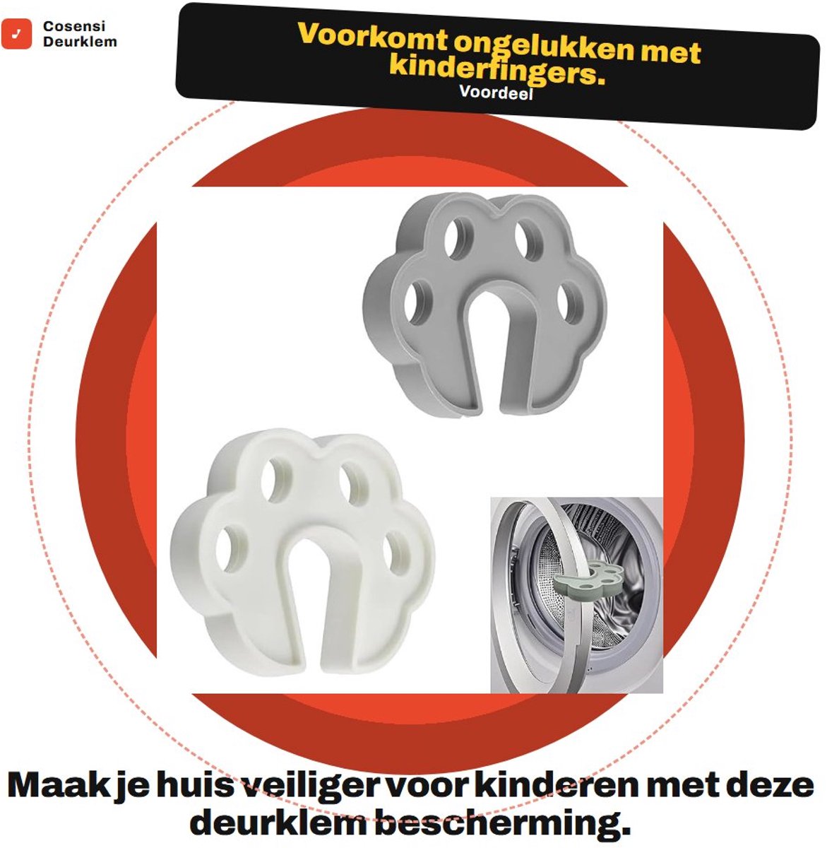 Dailygoods- Deurklem - Bescherming voor Deuren - Kindveilig - Voor Wasmachine - Silicone - Schattige Kattenpoot Vorm - Deurstoppers
