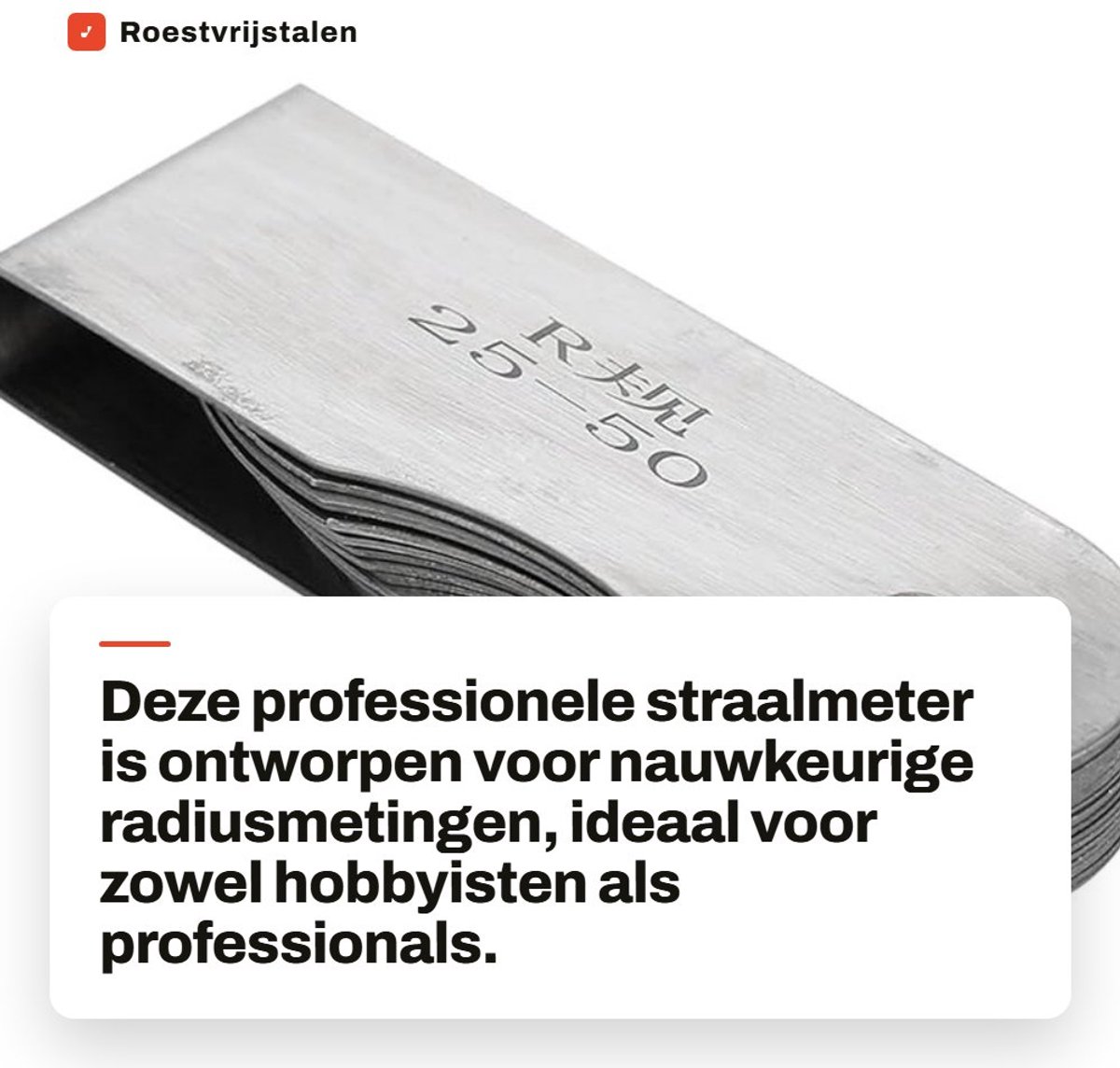 Dailygoods- Straalmeter Roestvrij Staal - Concave/Convexe Radiusmeter - Meetbereik R0,3-100 mm - Duurzaam - Handig voor Machinisten - Duidelijk Gemarkeerde Bladen
