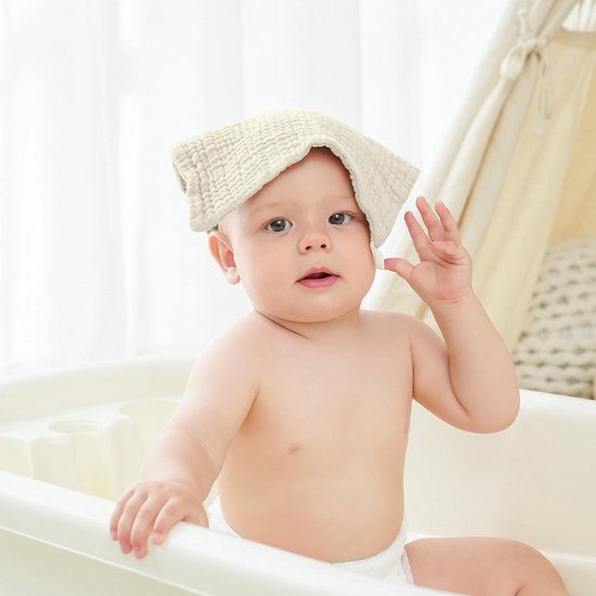 Molton doekjes baby 100% katoen zacht absorberend spuugdoekje set van 10 — afbeelding 3