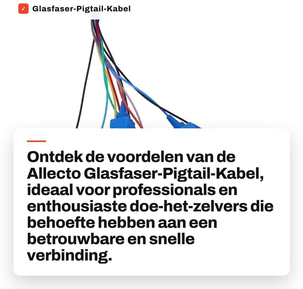 Dailygoods- Glasvezelpigtail Kabel - Enkelvoudige Modus SC/UPC - 12-adrig - PVC Buitenmantel - Schokbestendig - Duurzaam - Glasvezelkabel