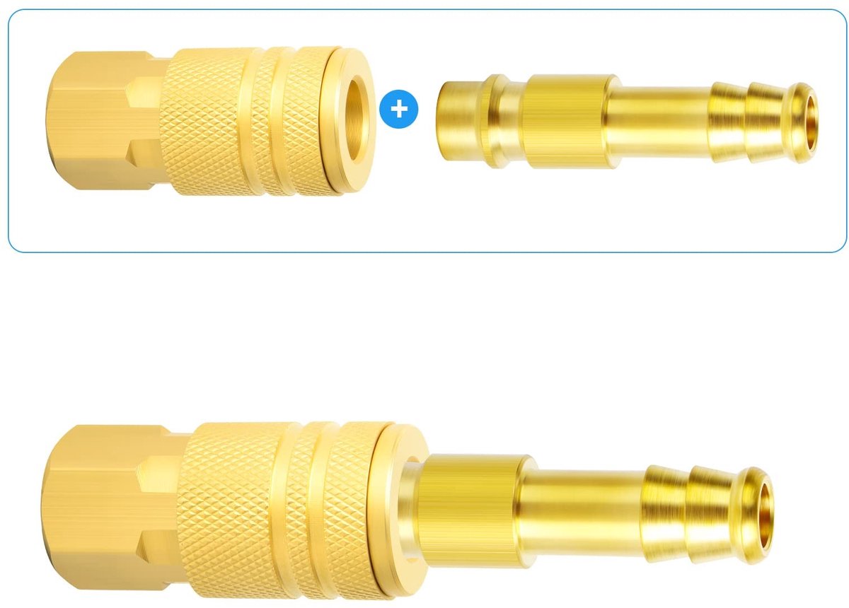 Dailygoods- Mondstuk 13mm - 5 Stuks - Luchtpluggen - Messing - Corrosiebestendig - Werkdruk 0-6 MPA - Bedrijfstemperatuur -50-120 °C - Luchtplug