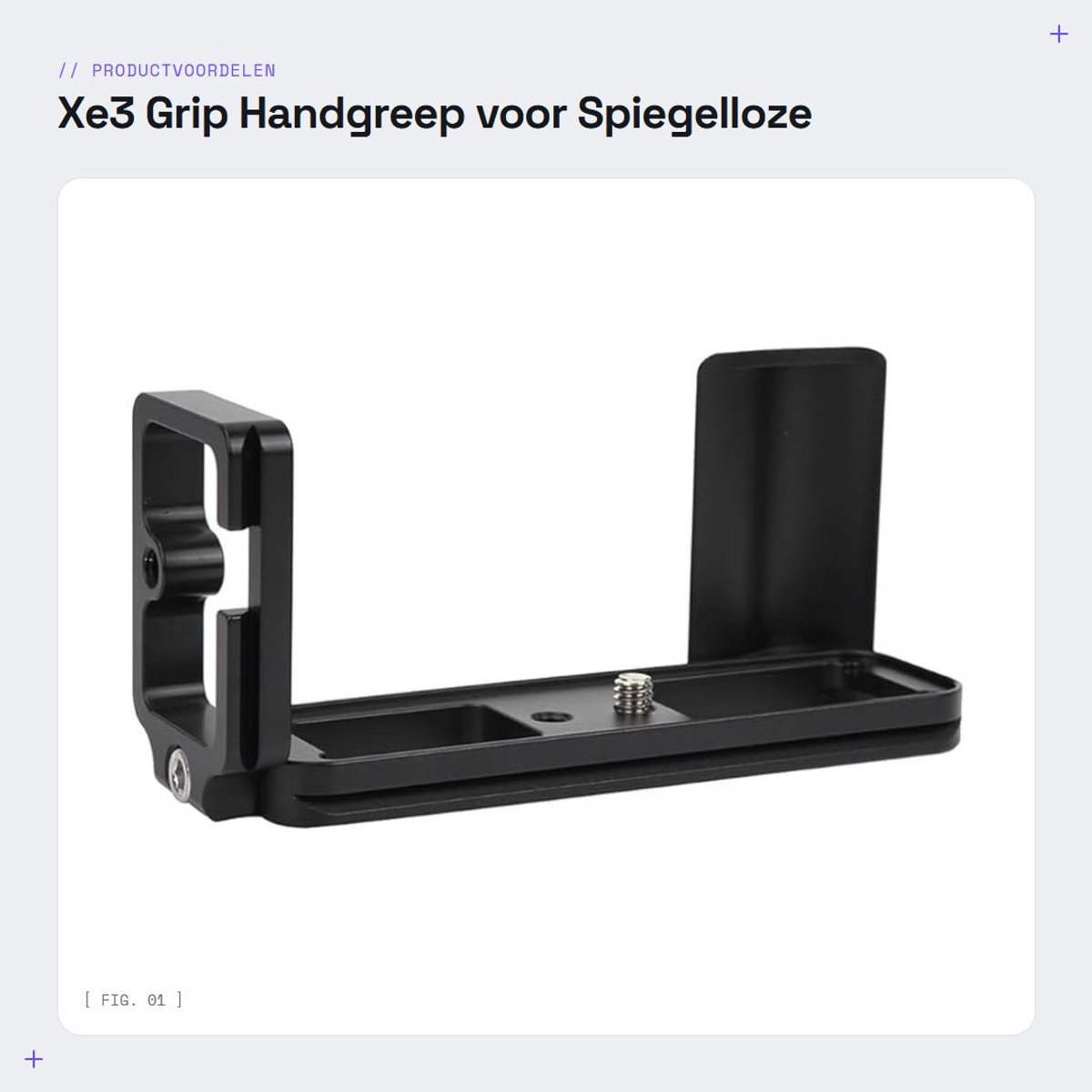Dailygoods- Handgreep Aluminiumlegering - L-vormige Beugel - Camera Beugel - Duurzaam - Antislip - Ondersteunt Horizontale/Verticale Opnamen - Camerahandgreep