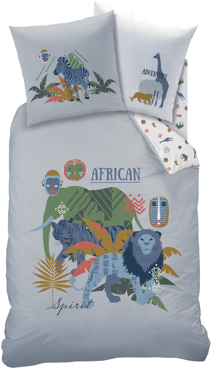 Matt & Rose Dekbedovertrek African Spirit - Eenpersoons - 140 x 200 cm - Katoen