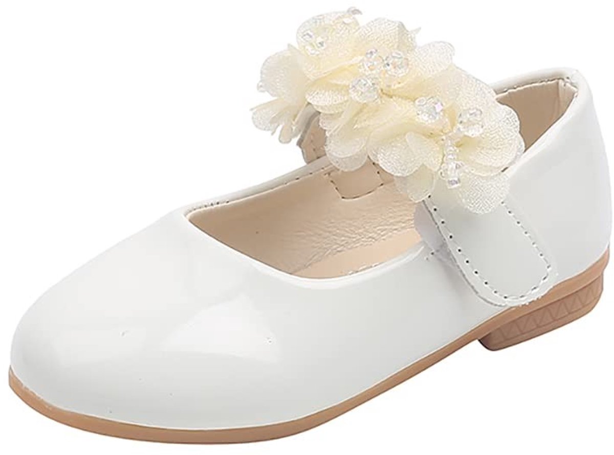 Dailygoods- Mary Jane-schoenen voor meisjes - Platte schoenen met bloemen - Casual/gekledenschoenen - Klittenbandsluiting - Ronde neus - Elegant ontwerp