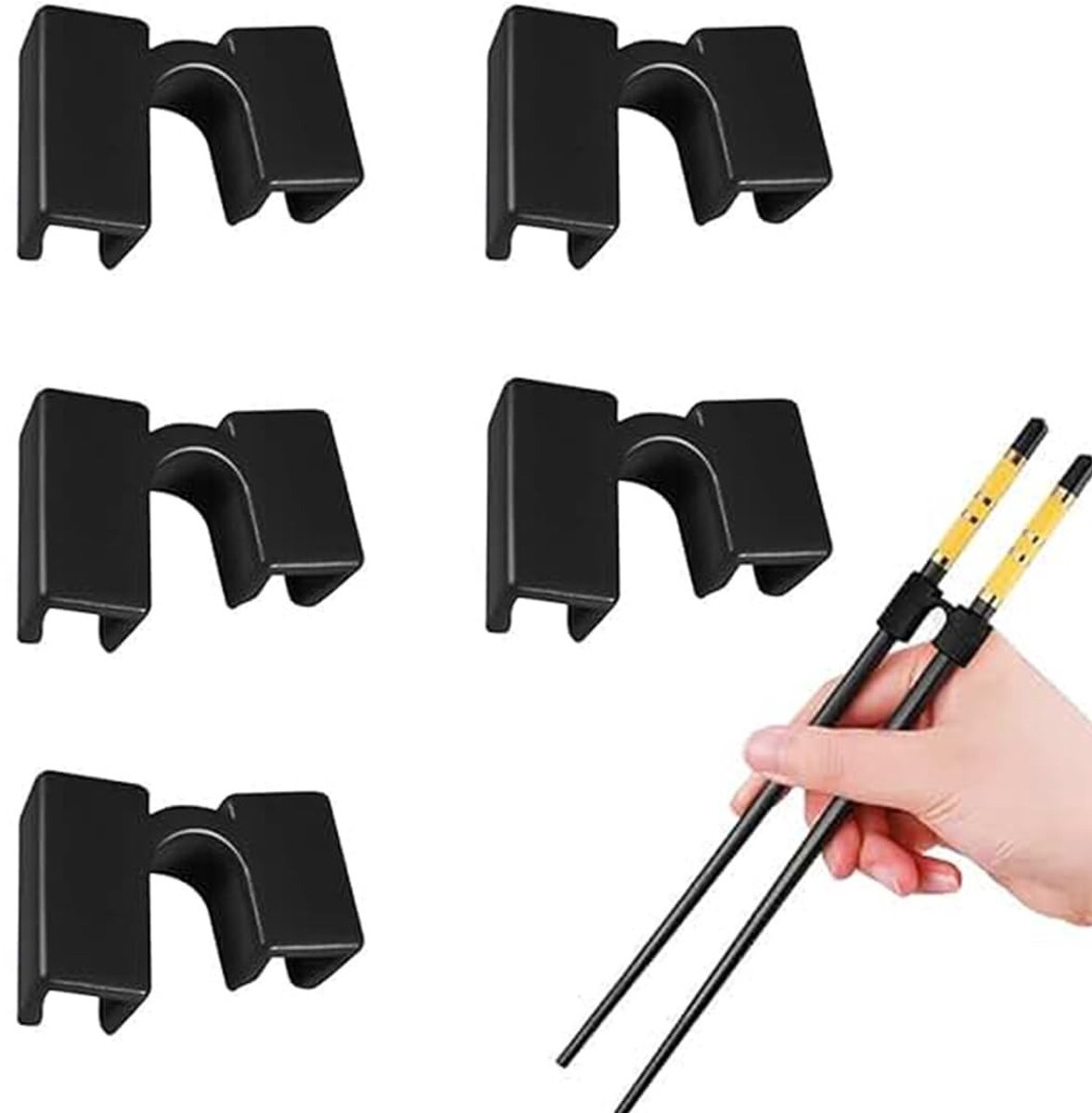 Dailygoods- Eetstokjes Set van 5 - Eetstokjes Houder - Eetstokjes Kinderen - Eetstokjes Kunststof - Eetstokjes Herbruikbaar - Hoogwaardig Materiaal - Eetstokjeshouder