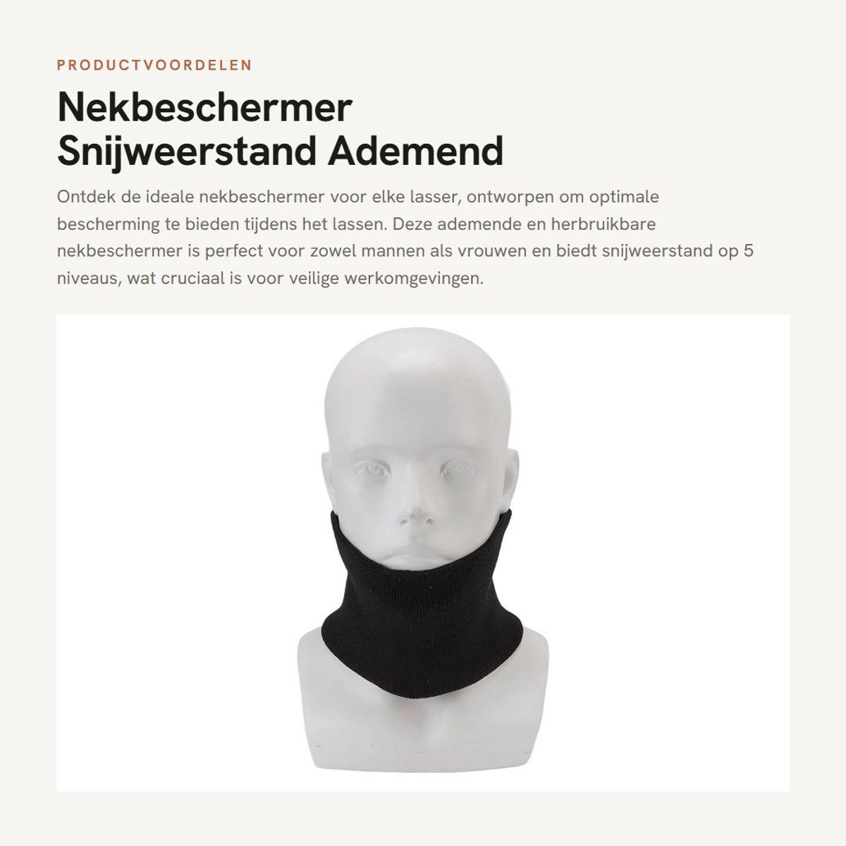 Dailygoods- Nekbeschermer 5 Niveaus Snijweerstand - Ademend - Herbruikbaar - Bescherming - Lasbeschermingsgereedschap - 8,54 X 5,12 X 0,39 Inch - Lasbescherming