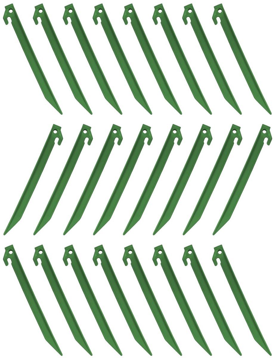 Dailygoods- Tentharingen 24 stuks 230 mm - Kunststof - Antisliphaak - Robuust ontwerp - Voor camping/tuin - Veiligheidswaarschuwing bij gebruik - Grondpennen