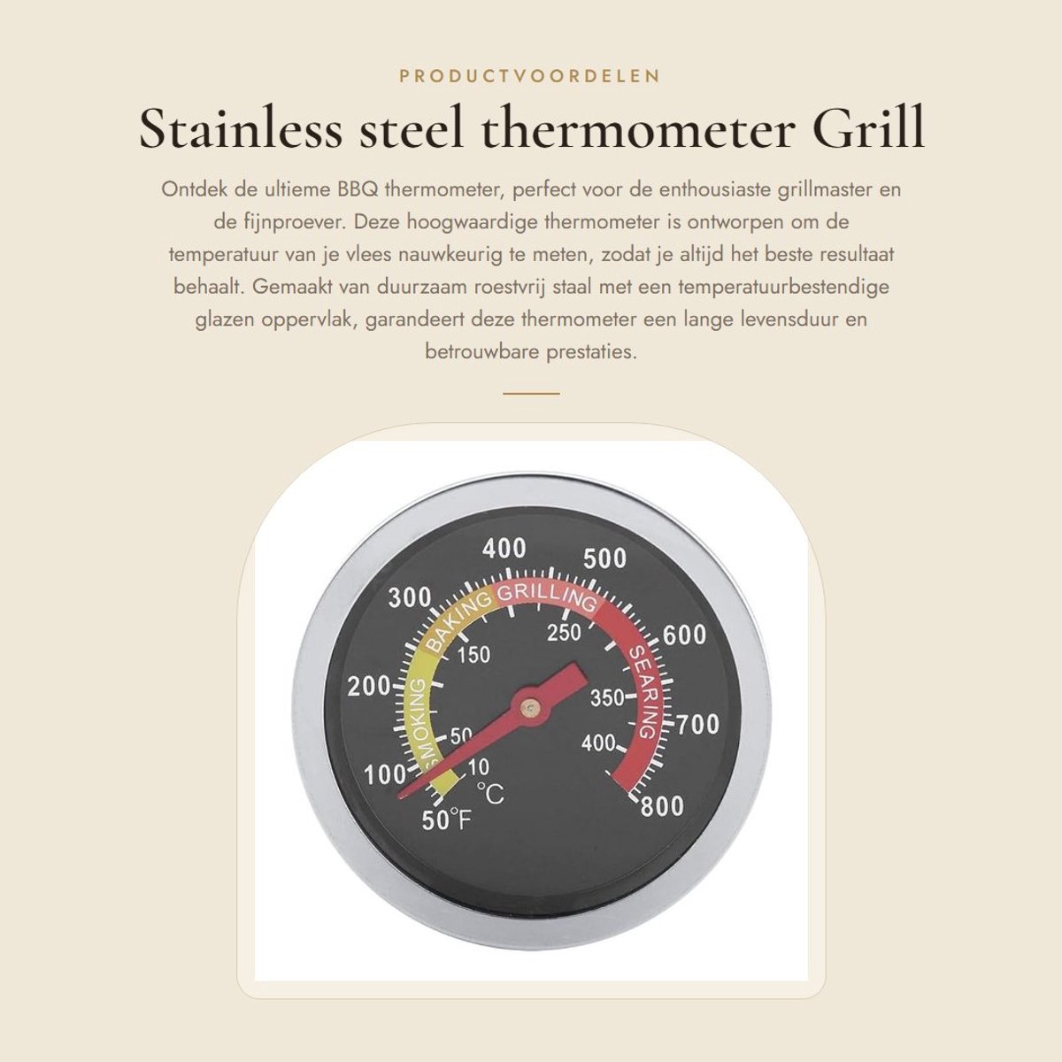 Dailygoods- BBQ Thermometer Draadloos - Roestvrij Staal - Temperatuurweergave - Grill Thermometer - Geschikt voor Kamado - Meetbereik 50-800°F - Grillthermometer
