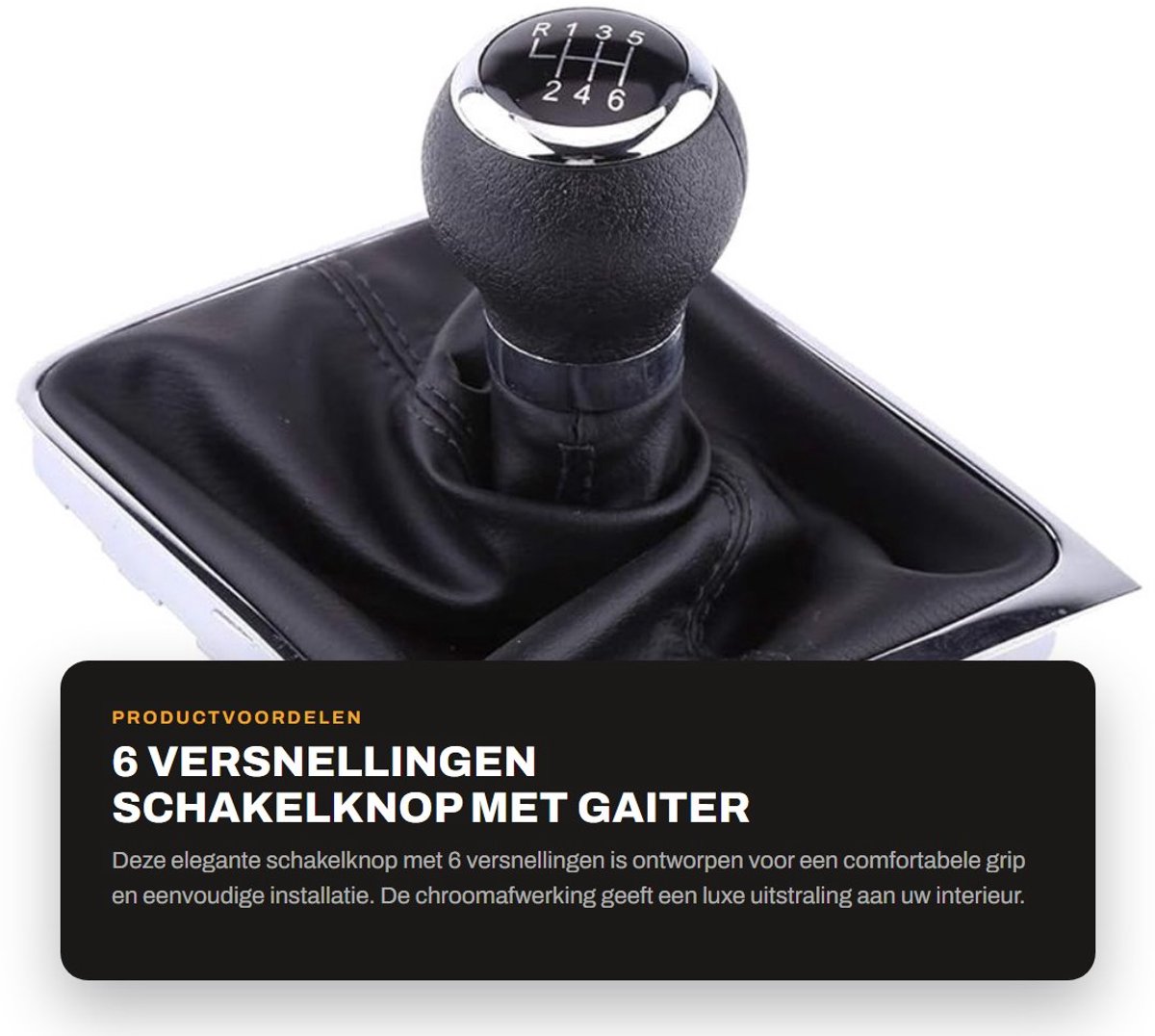 Dailygoods- Versnellingspook Hoes 6 Versnellingen - Pookknop - Universele Pookknop - Robuuste Handgreep - Kunststof - Eenvoudig te Installeren - Schakelknop